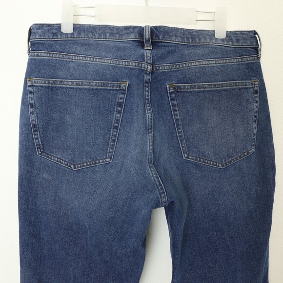 Everlane The Relaxed Straight Jean 32x34 Dark Indigo Fade High Stretch NWOT B15 - Picture 4 of 6